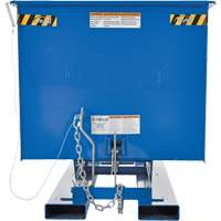 Self-Dumping Hopper, Steel, 1 cu.yd., Blue O-Max