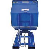 Self-Dumping Hopper, Steel, 1 cu.yd., Blue O-Max