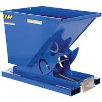 Self-Dumping Hopper, Steel, 1/2 cu.yd., Blue O-Max