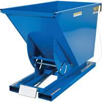 Self-Dumping Hopper, Steel, 3/4 cu.yd., Blue O-Max