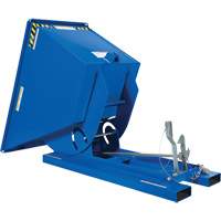 Self-Dumping Hopper, Steel, 3/4 cu.yd., Blue O-Max