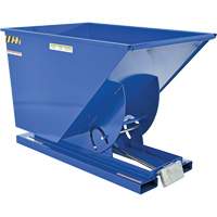 Self-Dumping Hopper, Steel, 1 cu.yd., Blue O-Max