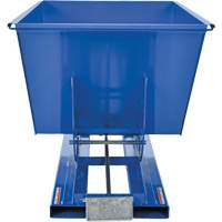 Self-Dumping Hopper, Steel, 1 cu.yd., Blue O-Max