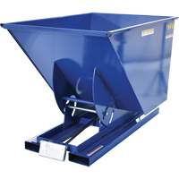 Self-Dumping Hopper, Steel, 1 cu.yd., Blue O-Max
