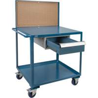 Chariot de service mobile, 2 Tiers, 24" la x 57" h x 40" p, Capacit&eacute; 1200 lb O-Max