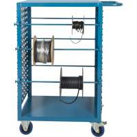 Chariot mobile pour mat&eacute;riaux bobin&eacute;s, Acier, 6 Montants, 21" la x 48" h x 38" p, Capacit&eacute; de 1200 lb O-Max