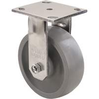 Max9 Caster, Rigid with Brake, 6" (152.4 mm), Envirothane Grey-WOW, 1100 lbs. (498.95 kg.) O-Max