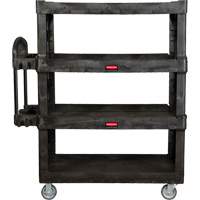 Chariot utilitaire robuste et ergonomique, 4 tiers, 24-1/4" x 62-2/5" x 54-1/10", Capacit&eacute; 700 lb O-Max