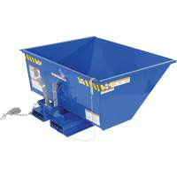 Low Profile D-Style Self Dumping Hopper, Steel, 1/2 cu.yd., Blue O-Max