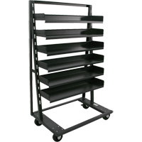 Single-Sided Heavy Duty A-Frame Cart with 6 Trays, 38" x 25" x 63", 2500 lbs. Capacity O-Max