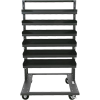 Single-Sided Heavy Duty A-Frame Cart with 6 Lipped Trays, 38" x 25" x 63", 2500 lbs. Capacity O-Max