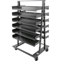 Double-Sided Heavy Duty A-Frame Cart with 12 Trays, 38" x 30" x 63", 2500 lbs. Capacity O-Max