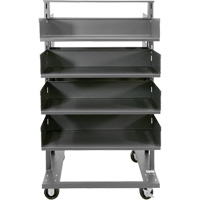 Double-Sided Heavy Duty A-Frame Cart with 8 Large Trays, 38" x 30" x 63", 2500 lbs. Capacity O-Max