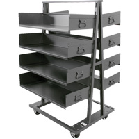 Double-Sided Heavy Duty A-Frame Cart with 8 Large Trays, 38" x 30" x 63", 2500 lbs. Capacity O-Max