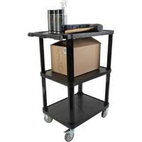 Chariot utilitaire avec tablette plate, 3 tiers, 18-1/8" x 37-3/8" x 27-3/4", Capacit&eacute; 330 lb O-Max