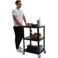 Chariot utilitaire avec tablette plate, 3 tiers, 18-1/8" x 37-3/8" x 27-3/4", Capacit&eacute; 330 lb O-Max