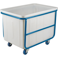 Straight Wall Box Truck, White Polyethylene, 46" L x 28" W x 31" H, 14 cu. ft. Volume, 1000 lbs. Capacity O-Max