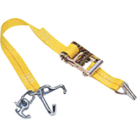 Auto Tie-Downs with Universal Lock, Ratchet, 2" W x 7' L, 1367 lbs. (620 kg) WLL O-Max