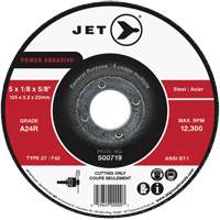 Power Abrasive Cut-Off Wheel, 4-1/2" x 1/8", 7/8" Arbor, Type 27, 13300 RPM O-Max