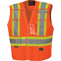 6930 Veste de s&eacute;curit&eacute; d&eacute;tachable &agrave; &eacute;paules tombantes, Orange haute visibilit&eacute;, Grand/T-Grand, Polyester O-Max