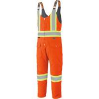 5538 High Visibility Quilted Duck Overalls, Cotton, X-Large, High Visibility Orange O-Max
