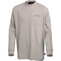 333 Chemise en coton &agrave; manches longues ignifuge, 2T-Grand, Gris O-Max