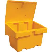 Salt Sand Container SOS, With Hasp, 48" x 33" x 34", 18.5 cu. Ft., Yellow O-Max