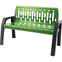 Stream Benches, Steel, 48" L x 48" W x 34" H, Green O-Max