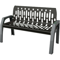 Stream Benches, Steel, 48" L x 25" W x 34" H, Black O-Max