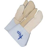One-Finger Leather Mitts, Grain Cowhide, Size 11 O-Max