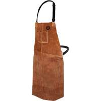 Leather Welding Apron, Bib, 36" L, Brown O-Max