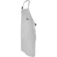 Leather Welding Apron, Bib, 52" L, Pearl Grey O-Max