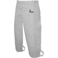 Leather Welding Apron, Split-Leg Waist, 32" L, Pearl Grey O-Max