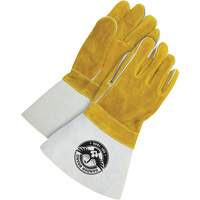 Gants pour soudeur avec poignet de 5", Cuir de vache refendu, Taille Taille unique O-Max