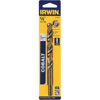 Heavy-Duty Jobber Drill Bit, High Speed Cobalt, 1/2", 6" L, 1-1/2" Flute, 135° Point Angle O-Max