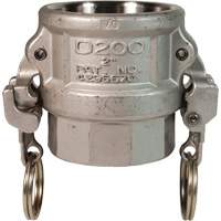 EZ Boss-Lock Cam & Groove Coupler, Stainless Steel, Type D, 1", Female NPT, 250 PSI O-Max