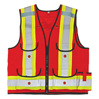 Veste de s&eacute;curit&eacute; pour apenteur All-Trades 1000D, Rouge, Grand, Polyester O-Max