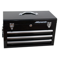 Hand Tool Box with Drawers, 10" D x 20" W x 12" H, Black O-Max