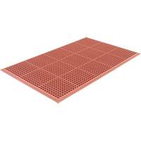 Competitor Series Mats, Slotted, 3' x 5' x 7/8", Orange, Natural Rubber NJL866 | O-Max