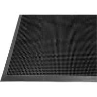 Gritstop Fingermat Matting, Rubber, Scraper Type, Textured Pattern, 2' x 2-2/3', Black O-Max