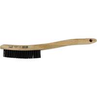 Economy Curved Handle Scratch Brush, Brass, 3 x 19 Wire Rows, 13-3/4" Long O-Max