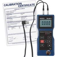 Thickness Gauge with ISO Certificate, Digital Display, Ultrasound, 0.05" to 7.9" (1.5 mm to 200 mm) Range O-Max
