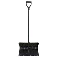 Poly Snow Shovel with Steel Wear Strip, Polypropylene Blade, 19-3/4" Wide, D-Grip Handle, Wearstrip Included O-Max