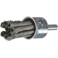 Knot Wire End Brush, 1" Dia., 0.02" Wire Dia., 1/4" Shank O-Max