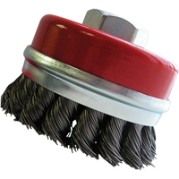 Bridled Cup Brushes, 3" Dia. x 5/8"-11 Arbor O-Max