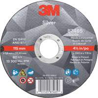 Silver Cut-Off Wheel, 4-1/2" x 0.045", 7/8" Arbor, Type 1, Ceramic, 13300 RPM O-Max