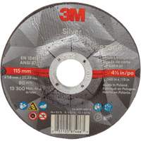 Silver Cut-Off Wheel, 4-1/2" x 0.045", 7/8" Arbor, Type 27, Ceramic, 13300 RPM NV207 | O-Max