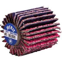 Mini-meule &agrave; lamelles filet&eacute;es, C&eacute;ramique d'alumine, Grain 40, 1" x 1" x 1/4"-20 O-Max