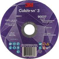Meule &agrave; tronçonner Cubitron 3, 5" x 0,045", Arbre de 7/8", Type 1, C&eacute;ramique, 12250 Tr/min O-Max
