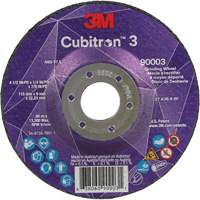 Cubitron™ 3 Depressed Centre Grinding Wheel, 4-1/2" x 1/4", 7/8" arbor, Ceramic, Type T27 NY530 | O-Max